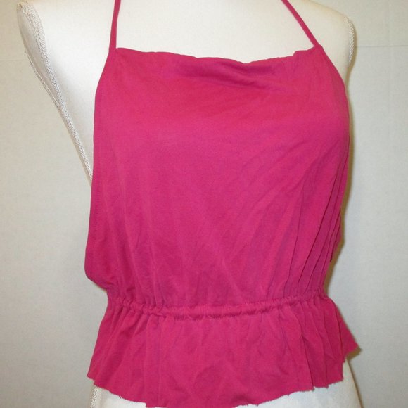 Ecote Peplum Open-Back Crop Top - Picture 2 of 4
